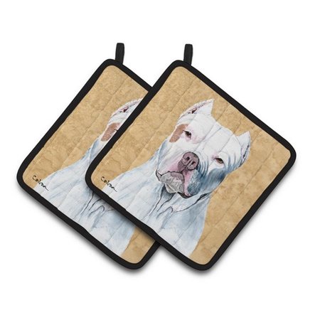 CAROLINES TREASURES Pit Bull Wipe Your Paws Pair of Pot Holders, 7.5 x 3 x 7.5 in. SC9130PTHD